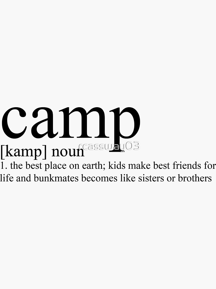 "camp definition" Sticker for Sale by rcassway03 Redbubble