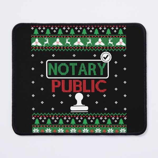 Item preview, Notary Public Ugly Christmas Sweater Design – Funny Holiday Legal Print designed and sold by NotaryLife.