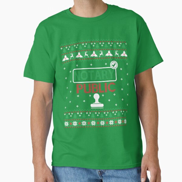 Item preview, Notary Public Ugly Christmas Sweater Design – Funny Holiday Legal Print designed and sold by NotaryLife.