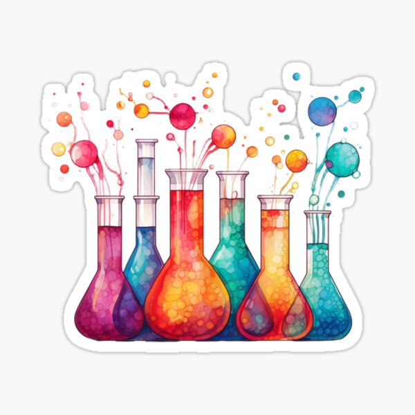 Item preview, Watercolor Science-Chemistry Test Tubes Chemical Reaction designed and sold by GrinGalore.