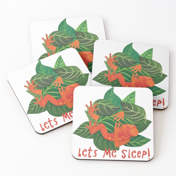 Item preview, Let Me Sleep! - Orange Frog in leaf bed designed and sold by Studio Moo Designs.