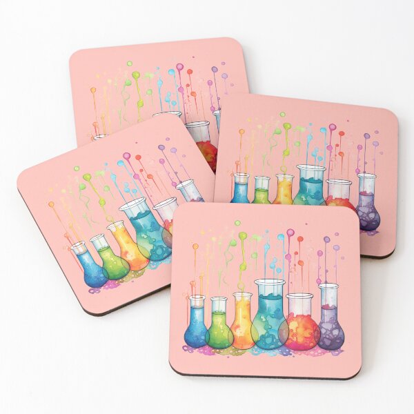 Item preview, Watercolor Science-Chemistry Circle Test Tubes Chemical Reaction designed and sold by GrinGalore.