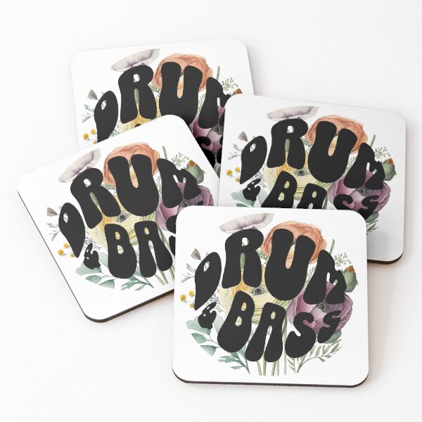 Item preview, DRUM AND BASS  - Flower Bass Power (Black)  designed and sold by Discothreadz.