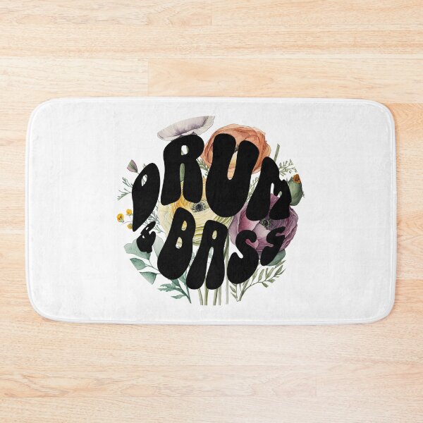 Item preview, DRUM AND BASS  - Flower Bass Power (Black)  designed and sold by Discothreadz.