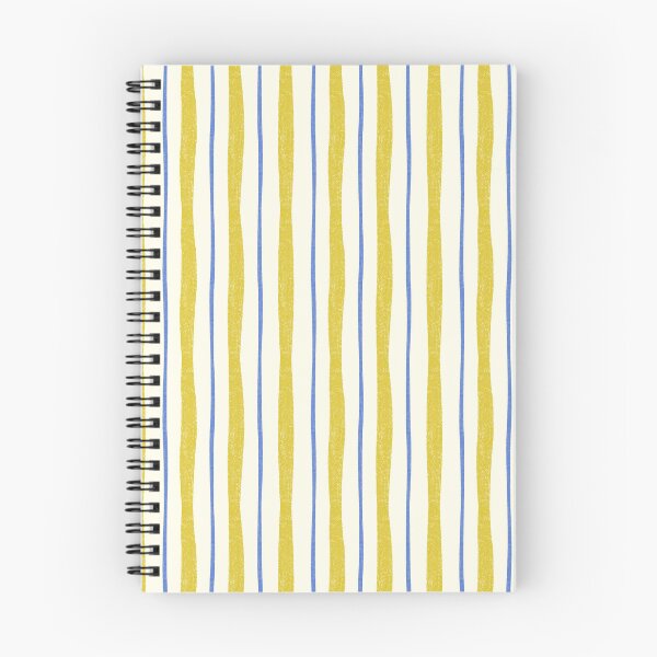 Item preview, Wavy Pencil Stripe in Lemon Yellow and Cornflower Blue designed and sold by ashandinkstudio.