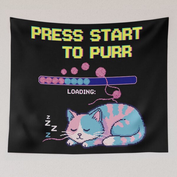 Item preview, Press Start to Purr – Retro Gamer Cat Vibes designed and sold by Amir Faysal.