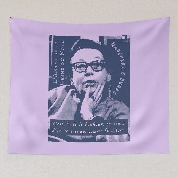 Item preview, Marguerite Duras quote: C'est drôle le bonheur, ça vient d'un seul coup, comme la colère. designed and sold by artbleed.