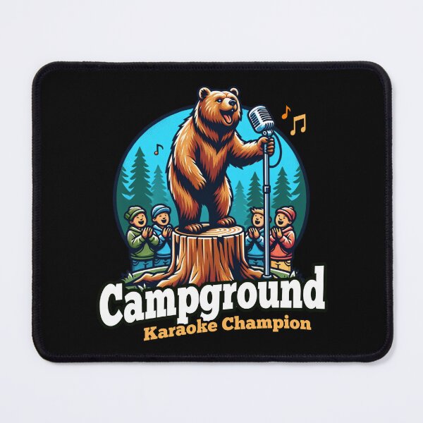 Item preview, Campground Karaoke Champion - Singing Bear Funny Camping designed and sold by KZbubble.