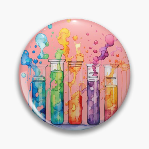 Item preview, Watercolor Science-Chemistry 5 Test Tubes Chemical Reaction designed and sold by GrinGalore.