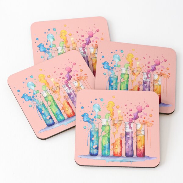 Item preview, Watercolor Science-Chemistry 5 Test Tubes Chemical Reaction designed and sold by GrinGalore.