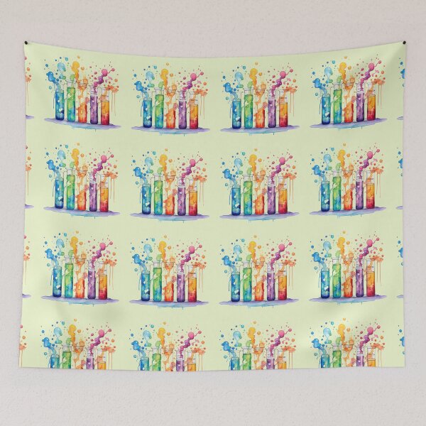 Item preview, Watercolor Science-Chemistry 5 Test Tubes Chemical Reaction designed and sold by GrinGalore.