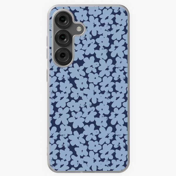 Item preview, Blue Scandi flower pattern designed and sold by Pattern Palette Hub.