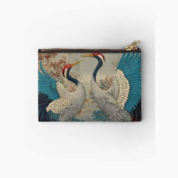 Item preview, Japanese Cranes Mating Season Floral Garden designed and sold by GrinGalore.