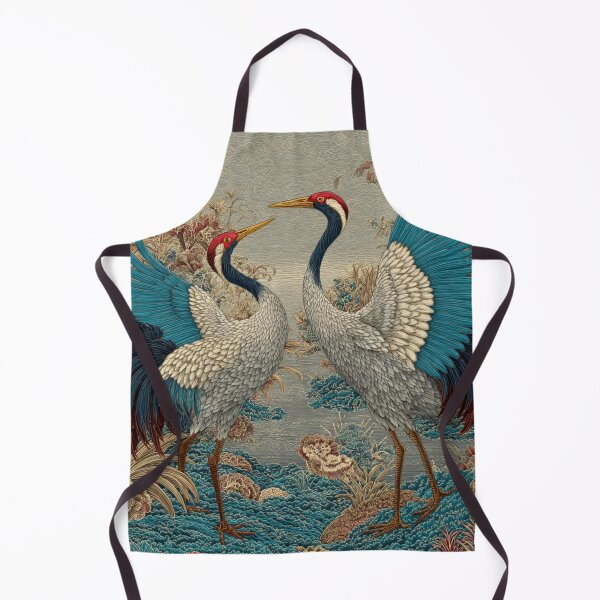 Item preview, Japanese Cranes Mating Season Floral Garden designed and sold by GrinGalore.
