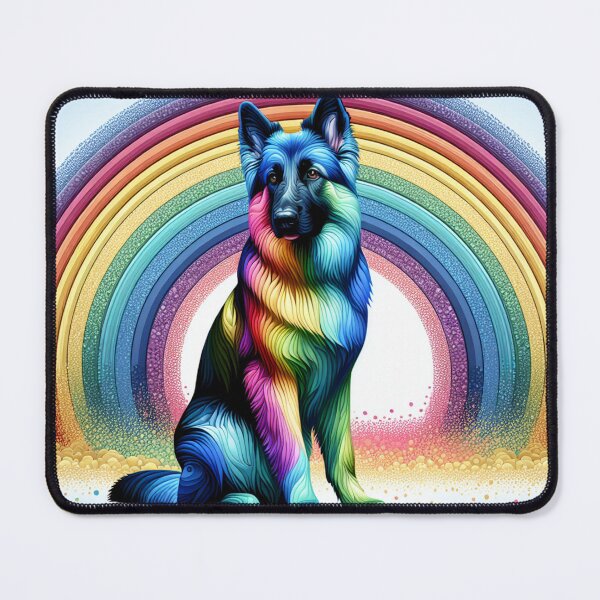 Item preview, Frosty rainbow bubble style German Shepherd designed and sold by BritishDelights.