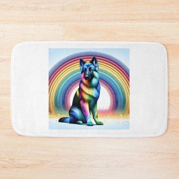 Item preview, Frosty rainbow bubble style German Shepherd designed and sold by BritishDelights.