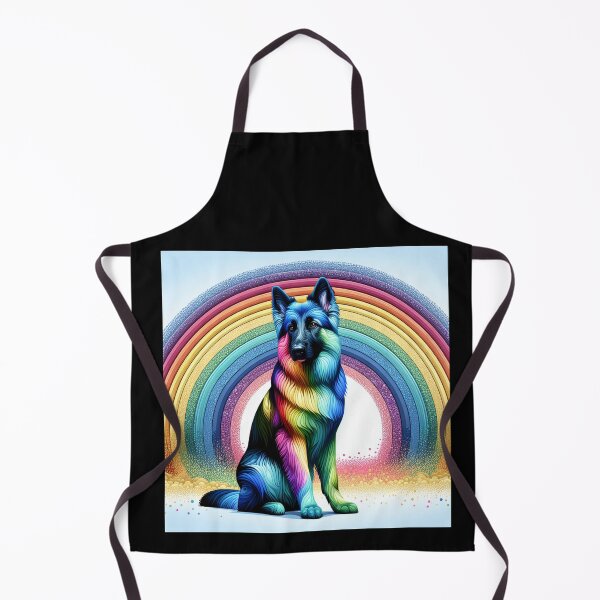 Item preview, Frosty rainbow bubble style German Shepherd designed and sold by BritishDelights.