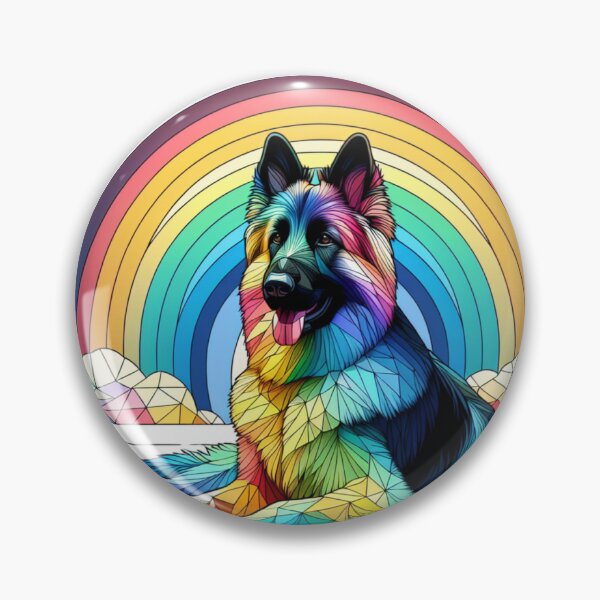 Item preview, Rainbow geometric style German Shepherd designed and sold by BritishDelights.