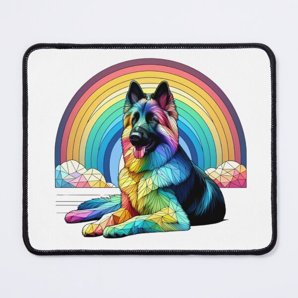 Item preview, Rainbow geometric style German Shepherd designed and sold by BritishDelights.