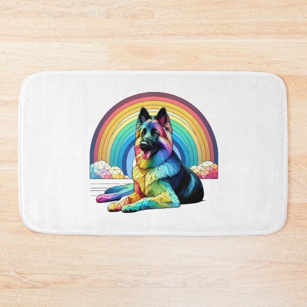 Item preview, Rainbow geometric style German Shepherd designed and sold by BritishDelights.