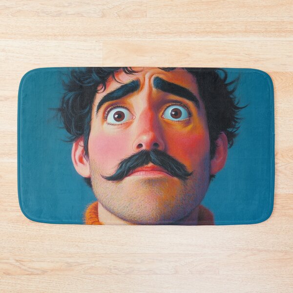 Item preview, Colorful Cartoon Man with Curly Hair and Mustache in Knit Sweater designed and sold by Art of Ngu.