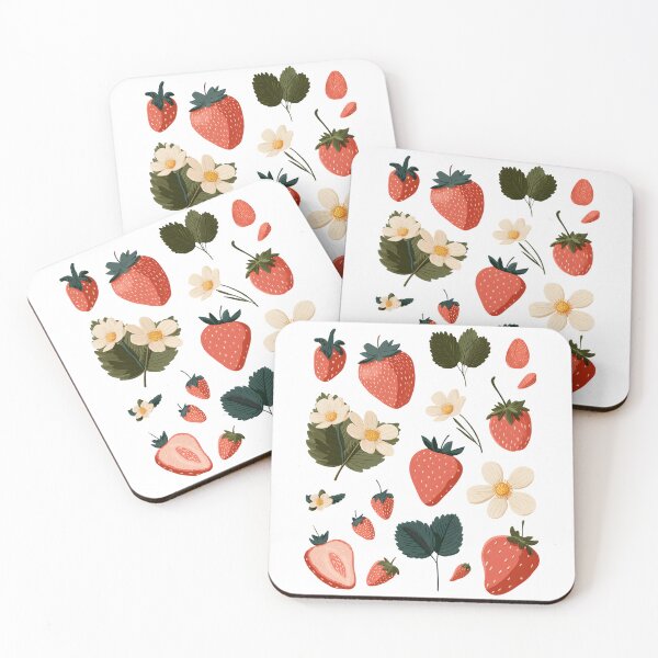 Item preview, Strawberries & Flowers Cute Nature Lovers Floral Cottagecore designed and sold by SecretDicer.