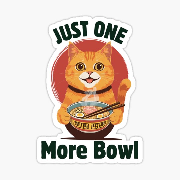 Item preview, cat just one more bowl designed and sold by yuki-hana.