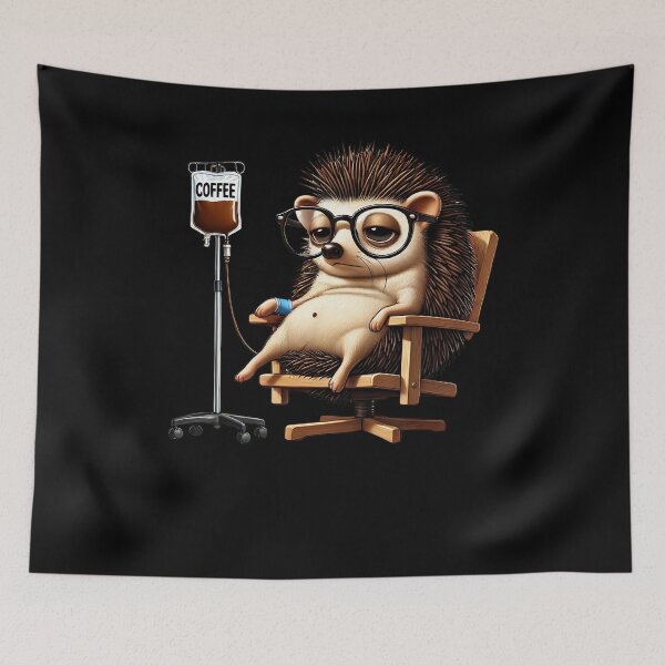 Item preview, Funny Hedgehog IV Coffee Drink Animal Lover designed and sold by Kimberley King Art  King Art.