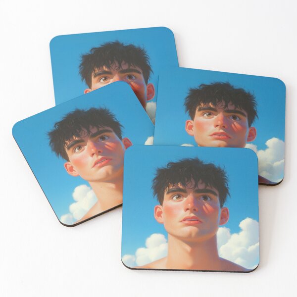 Item preview, Dreamy Sun-Kissed Boy in Surreal Sky Digital Portrait designed and sold by Art of Ngu.