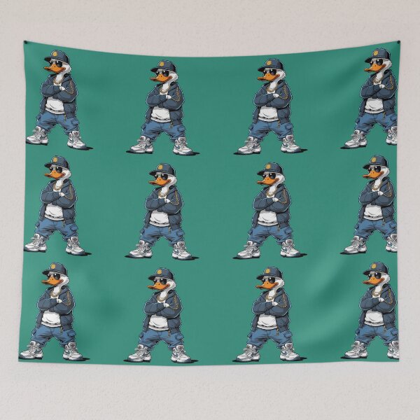 Item preview, Swag Cartoon Duck in Streetwear with Chains and Sunglasses designed and sold by PrintBreeze.