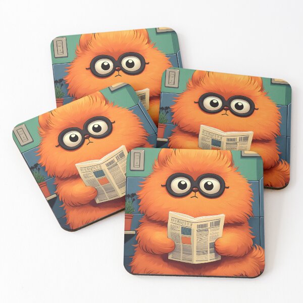 Item preview, Animal Fluffy Pomeranian Reading Newspaper Bathroom Toilet Glasses designed and sold by earlobejerk.