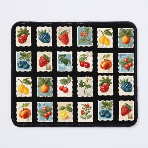 Item preview, Funny Fantastic Fruits Berries Lover Retro Botanical Stamps designed and sold by SecretDicer.