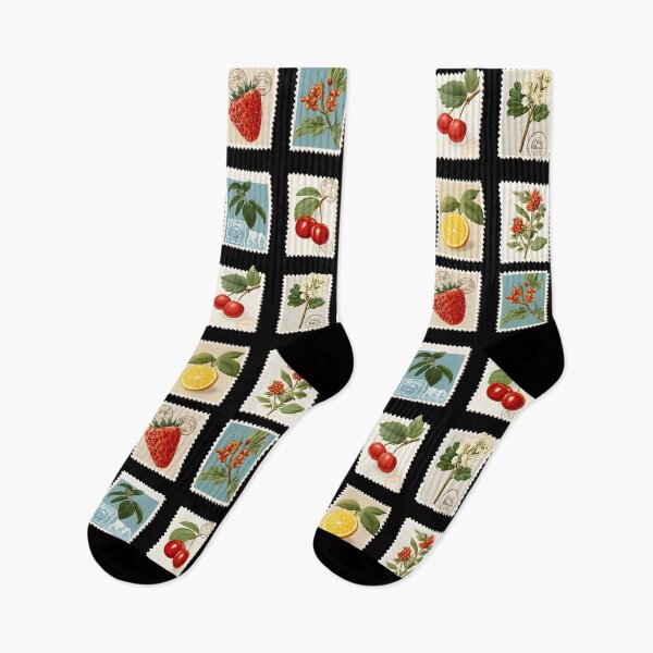Item preview, Funny Fantastic Fruits Berries Lover Retro Botanical Stamps designed and sold by SecretDicer.
