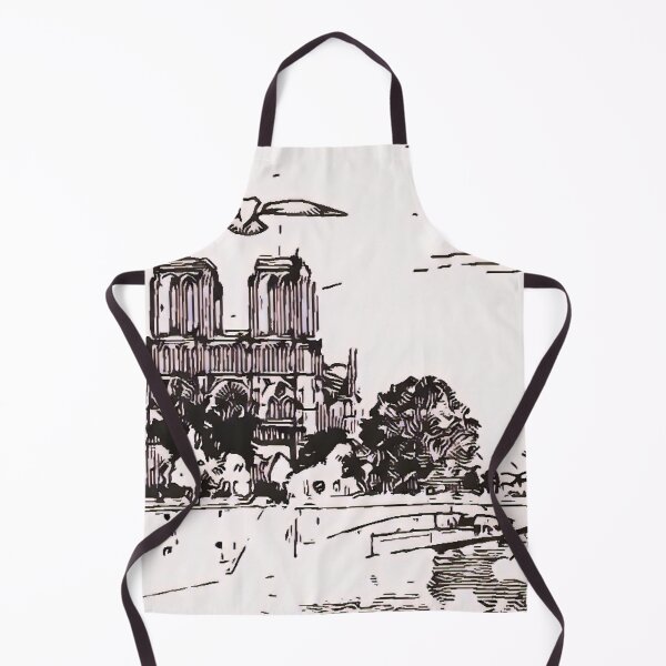 Item preview, Notre Dame with bird, thin line sketch designed and sold by Dryft7.