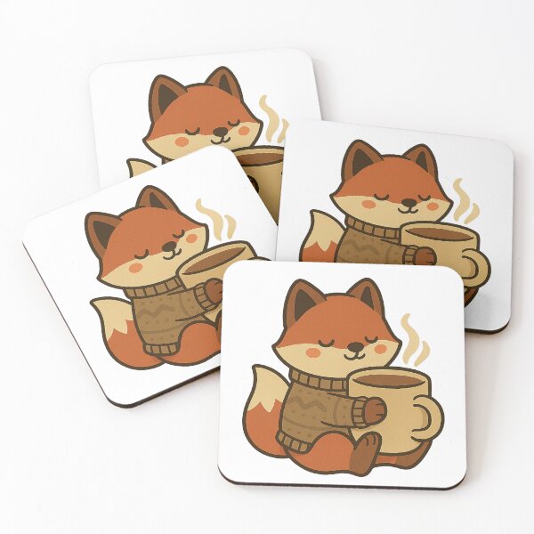 Item preview, Fox in a Sweater Hugging a Mug designed and sold by ֍ NishlaArts ֍.