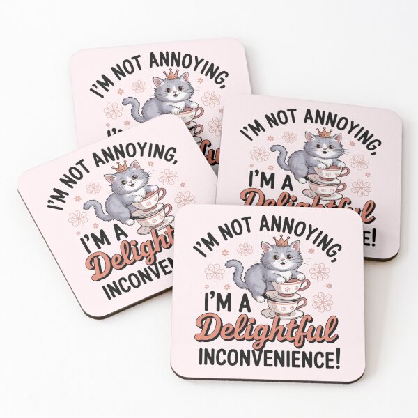Item preview, Delightful Inconvenience – Cute Cat Funny Quote designed and sold by Design Delinquent.