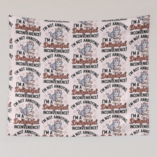Item preview, Delightful Inconvenience – Cute Cat Funny Quote designed and sold by Design Delinquent.
