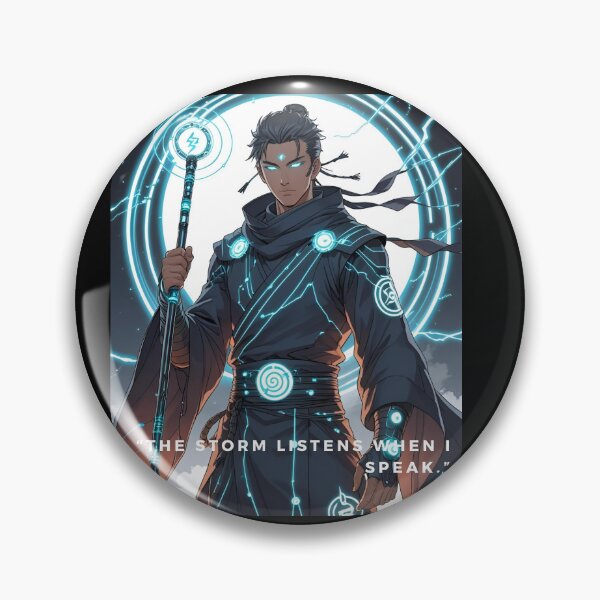 Item preview, Rai – Thunder Monk | Anime Cyber Warrior with Lightning Staff designed and sold by modishwelt.