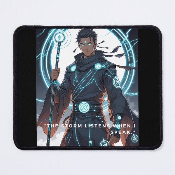 Item preview, Rai – Thunder Monk | Anime Cyber Warrior with Lightning Staff designed and sold by modishwelt.