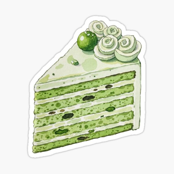 Item preview, Slice of tasty macha cake designed and sold by HanHanChan.