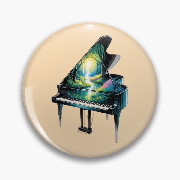 Item preview, silhouette of a grand piano with a single touch, creating a captivating enchanted forest within the piano itself designed and sold by 123ks.