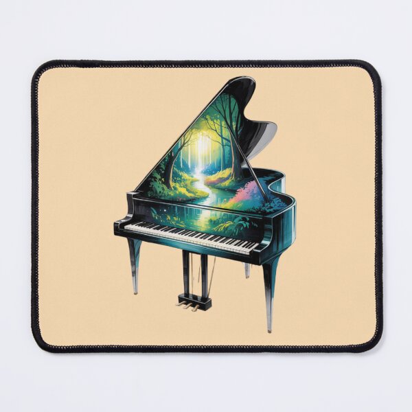 Item preview, silhouette of a grand piano with a single touch, creating a captivating enchanted forest within the piano itself designed and sold by 123ks.