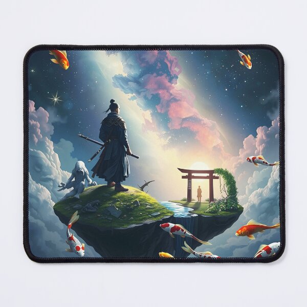 Item preview, a celestial samurai standing on a floating island in the heavens designed and sold by Erlin Rudho.