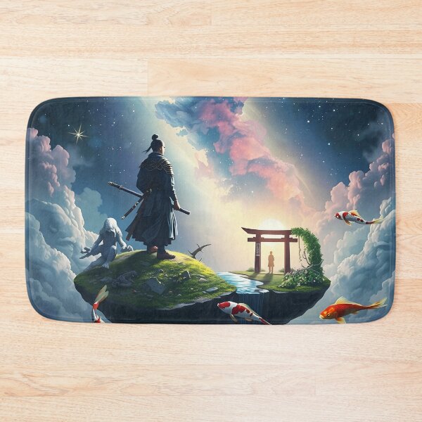 Item preview, a celestial samurai standing on a floating island in the heavens designed and sold by Erlin Rudho.