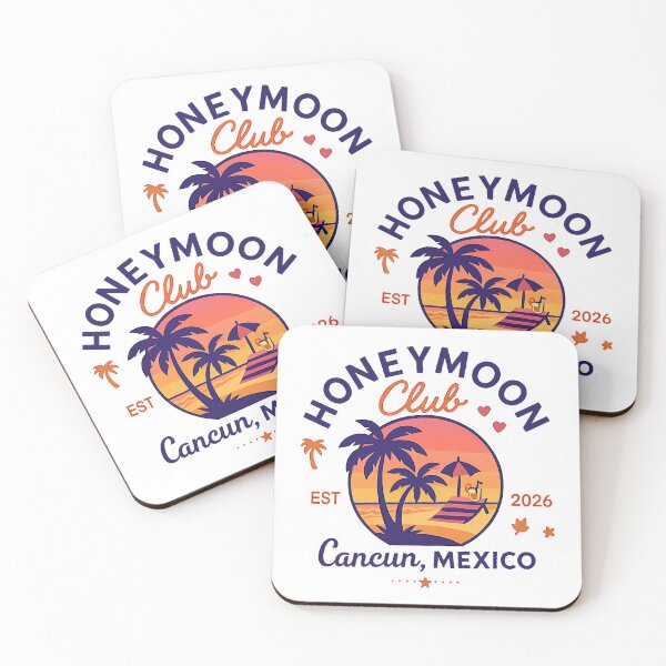 Item preview, Honeymoon Club – Cancun, Mexico 2026 Sunset Design | Tropical Wedding Trip Souvenir Sticker & Travel Keepsake designed and sold by Memorph.