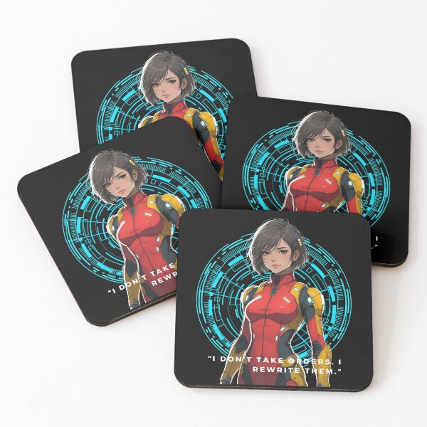 Item preview, Aiko – Rebel Mecha Pilot | Futuristic Anime Girl in Power Suit designed and sold by modishwelt.