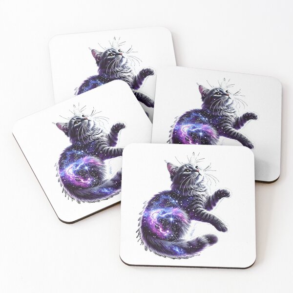 Item preview, Galaxy Cat Luna: Cosmic Curiosity designed and sold by ・Meow Force　・Glitch Pop.