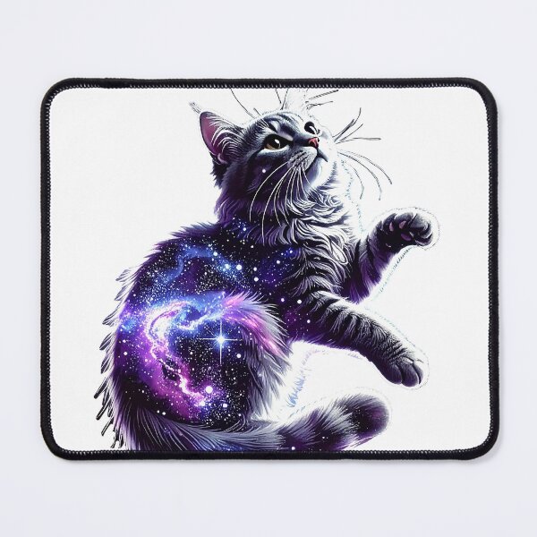 Item preview, Galaxy Cat Luna: Cosmic Curiosity designed and sold by ・Meow Force ・Glitch Pop.