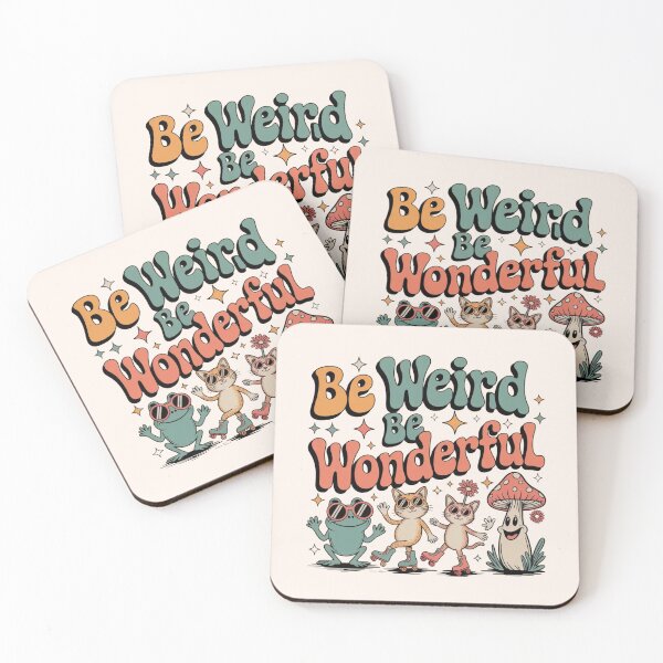 Item preview, Be Weird Be Wonderful – Retro Roller Skating Cats & Friends designed and sold by Design Delinquent.