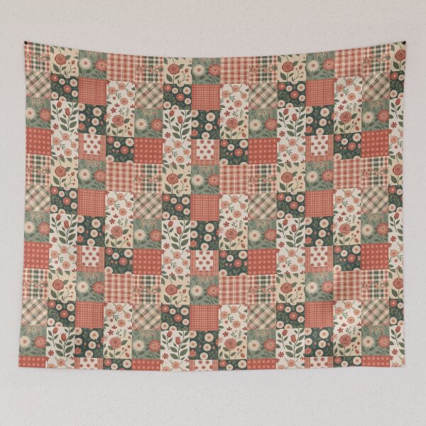 Item preview, Rustic Vintage Patchwork Pattern, Floral Seamless pattern designed and sold by ORA_ORA.